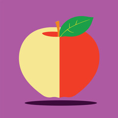 Vector illustration of fresh and juicy apple