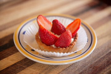 Homemade strawberry tart