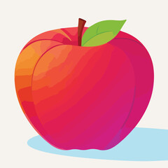 Vector illustration of fresh and juicy apple