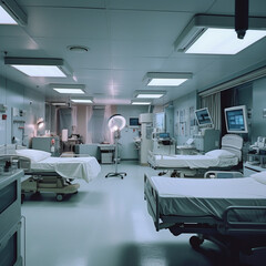 Emergency room in the hospital. Generative AI.