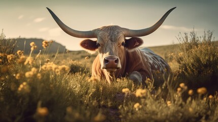 young buffalo in the field