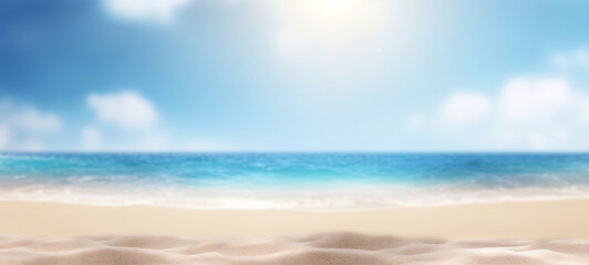 Fototapeta na wymiar sea sand and sky summer banner background 