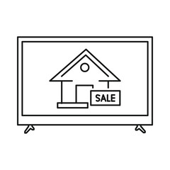 house, home, monitor, computer, sale, sale ads, digital home sale icon