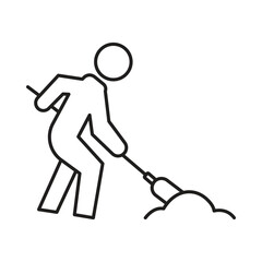 Under Construction, man, man sweeping icon