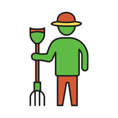 Farmers, Farmer, people, rake, hayfork, man and hayfork icon