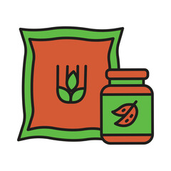 Fertilizer, seeds, pesticides, farming, fertilizer and seeds icon