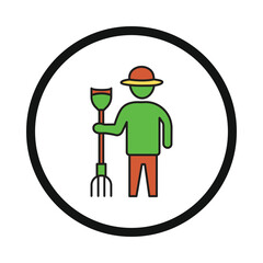 Farmers, Farmer, people, rake, hayfork, man and hayfork icon