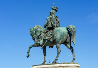 Fototapeta na wymiar Vittorio Emmanuel II monument on Venice square in Rome, Italy