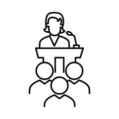 women, conference, space, speaker, women speaker icon