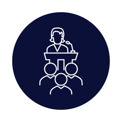 women, conference, space, speaker, women speaker icon