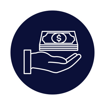 money, hand, dollar, fund collect, fund, money on hand icon
