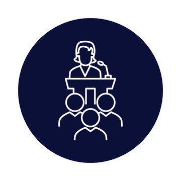 women, conference, space, speaker, women speaker icon