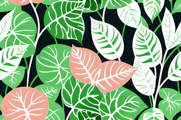 seamless modern colorful tropical floral pattern. Cute botanical abstract contemporary  pattern. AI generated