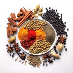 A set of spices for cooking. Asian spices.