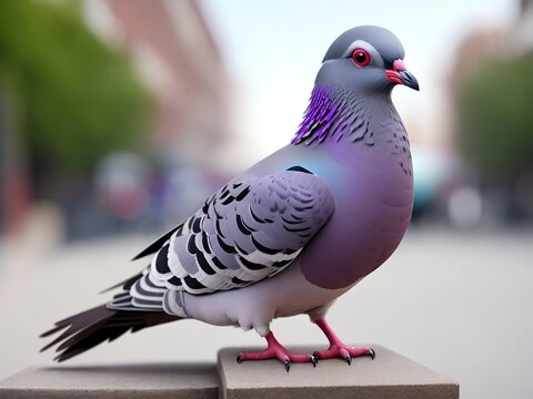 pigeon in the city , ai generative image 