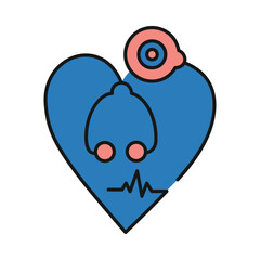 heart, love, stethoscope, heartbeat, heart treatment, cardiology icon