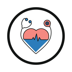 heart, love, stethoscope, heartbeat, heart treatment, cardiology icon