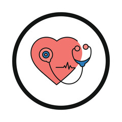 heart, love, stethoscope, heartbeat, heart treatment, cardiology icon
