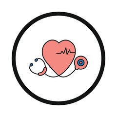 heart, love, stethoscope, heartbeat, heart treatment, cardiology icon