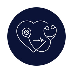 heart, love, stethoscope, heartbeat, heart treatment, cardiology icon