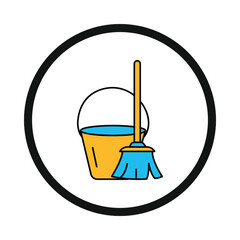 cleaning, house cleaning, bucket, water, house cleaning icon