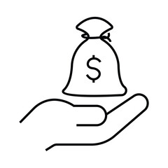 money, fund, hand, dollar, fund hand over icon