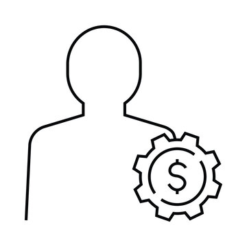 man, gear, money, settings, man management icon