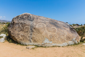 Petroglyphs of Cholpon-Ata is a monument of rock carvings of various eras and cultures on the shore of Issyk-Kul in Kyrgyzstan