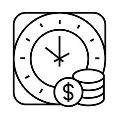 clock, wall clock, watch, time, money, dollar, time money icon