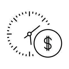 clock, wall clock, watch, time, money, dollar, time money icon