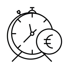 clock, table clock, money, dollar, time, time money icon