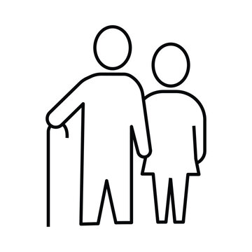 older man, old, grandfather, child, grandson, grandfather and granddaughter icon