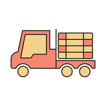 car, delivery van, wood, lumber delivery icon