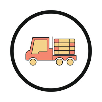 car, delivery van, wood, lumber delivery icon