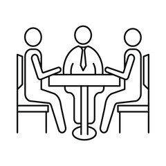 man, table, meeting, business meeting icon