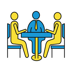 man, table, meeting, business meeting icon