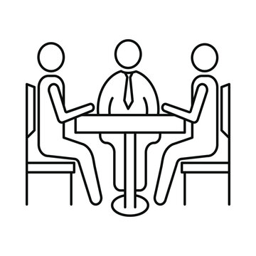 man, table, meeting, business meeting icon