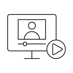 monitor, computer, video player, video, computer video icon