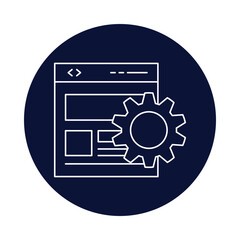 computer, website, gear, web ui, website maintenance icon