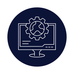 computer, website, gear, web ui, website maintenance icon