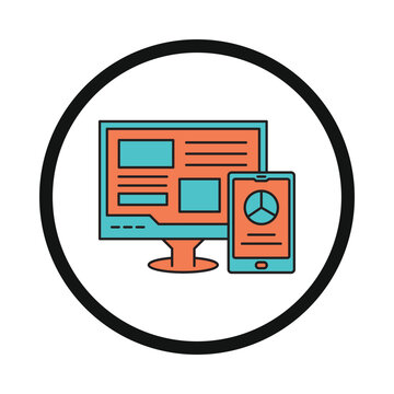 web, website, laptop, mobile, web ui, responsive website icon
