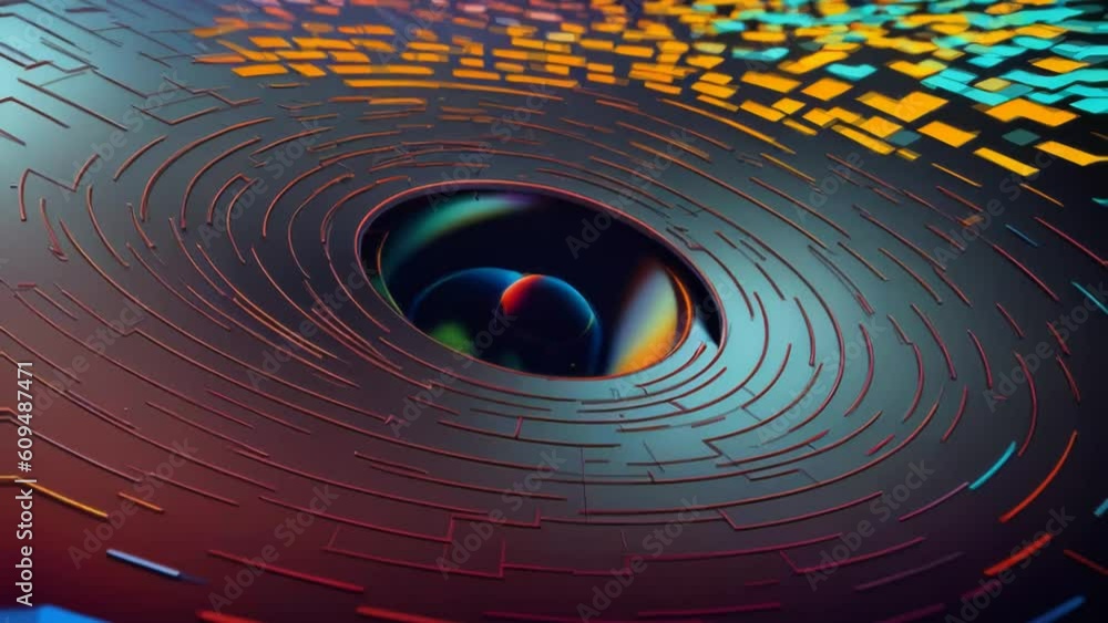 Poster panorama colorful swirl spiral, vivid vortex, over dark background. design element for posters and b