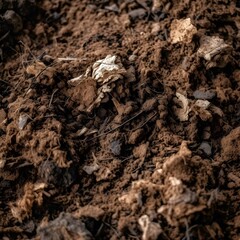 dark brown earth or wood surface with soil