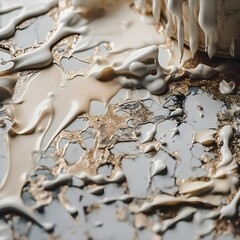 coffee cream milk spill on the white surface dirty surface