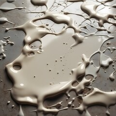 drops of cream milk on grey surface