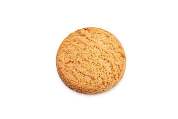 Fresh sweet healthy oatmeal cookies on a white isolated background