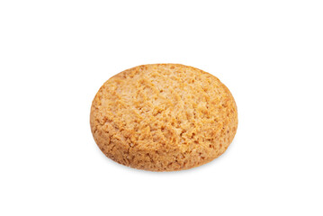 Fresh sweet healthy oatmeal cookies on a white isolated background