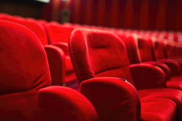 Theater Temptation: Red Velvet Seats Left Empty. Generative AI