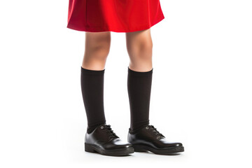 Versatile School Attire: Knee Socks and Skirt. Generative AI