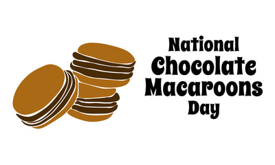 National Chocolate Macaroons Day, idea for poster, banner, flyer or menu design